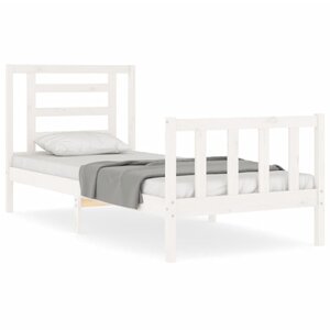 vidaXL Cadre de lit sans matelas blanc bois de pin massif