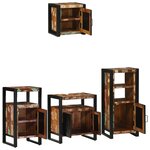 vidaXL Ensemble de mobilier de salle de bain avec étagère 4 Pièces