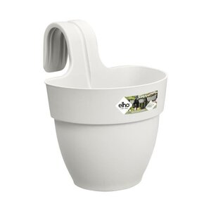 Pot de fleurs balcon extérieur 24 x 20 5 x hauteur 26 5 cm - Blanc soie