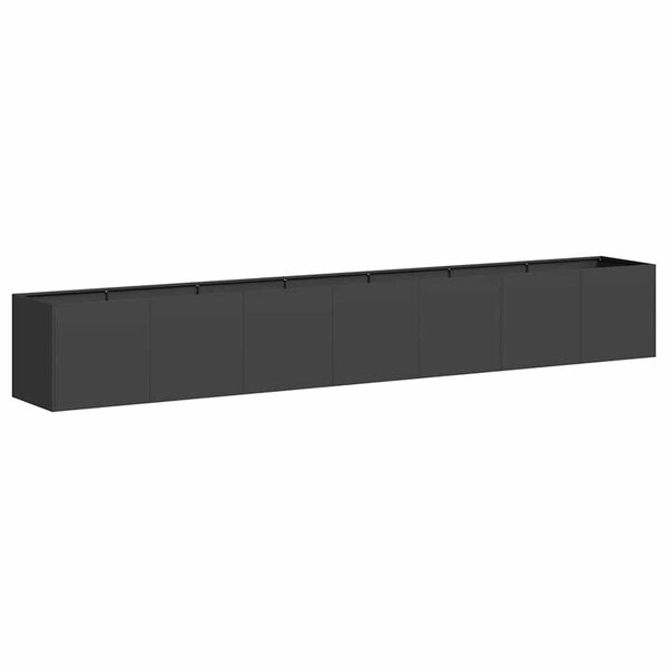 vidaXL Jardinière noir 280x40x40 cm acier laminé à froid