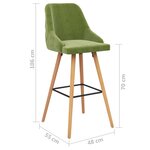 vidaXL Tabourets de bar lot de 2 vert clair velours