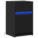 vidaXL Armoire de chevet avec lumières LED noir bois d'ingénierie