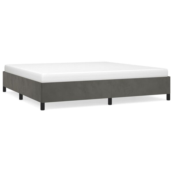 vidaXL Cadre de lit sans matelas gris foncé 200x200 cm velours