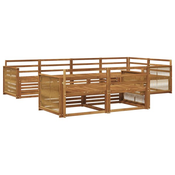vidaXL Ensemble de canapés d'extérieur 7 Pièces Naturel