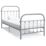 vidaXL Cadre de lit Gris Métal 90 x 200 cm
