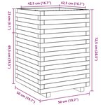 vidaXL Jardinière 50x50x72 5 cm bois de pin massif