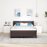 Lit coffre avec matelas vidaXL Marron foncé 160x200 cm en tissu
