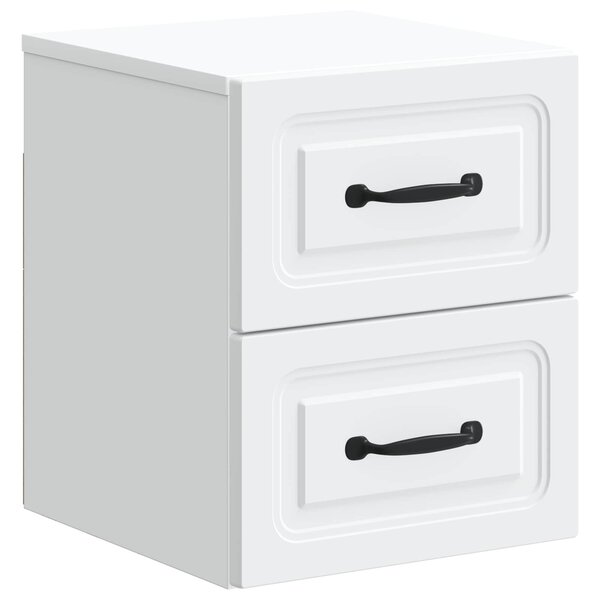 vidaXL Cabinet de chevet mural avec tiroir Blanc 34 5 x 33 x 40 cm