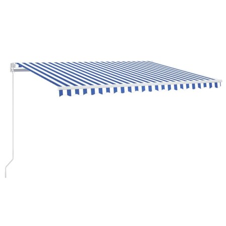 vidaXL Auvent manuel rétractable avec LED 400x300 cm Bleu et blanc