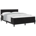 Lit Box Spring vidaXL avec Matelas Noir 140x200 cm Velours