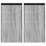 vidaXL Rideau en fils 2 Pièces 100 x 250 cm Noir