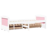 vidaXL Lit de jour et 5 tiroirs sans matelas IRUN blanc rose 90x200 cm