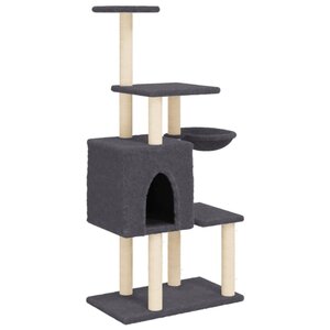 vidaXL Arbre à chat avec griffoirs en sisal Gris foncé 131 cm