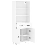 vidaXL Buffet haut Blanc 69 5x34x180 cm Bois d'ingénierie