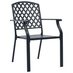 vidaXL Mobilier de bistro 3 Pièces Acier Noir