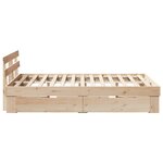 vidaXL Lit avec tiroirs - 135 x 190 cm - Bois de pin massif