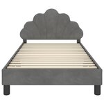 vidaXL Cadre de lit pour enfants avec tête de lit Gris foncé Velours