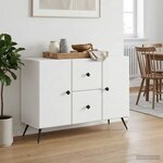 vidaXL Buffet Blanc 89 x 34 5 x 60 cm Bois d'ingénierie