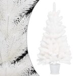 vidaXL Arbre de Noël artificiel pré-éclairé et boules blanc 90 cm