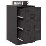 vidaXL Tables de chevet 2 Pièces noir 34 5x39x62 cm acier