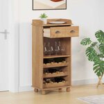 vidaXL Cabinet à vin ASKIM Marron 57 x 37 x 114 cm Bois massif en pin