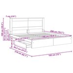 vidaXL Lit de Rangement Blanc 180 x 200 cm Bois d'ingénierie