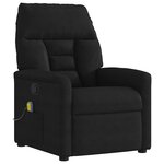 vidaXL Fauteuil inclinable de massage noir tissu microfibre