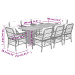 vidaXL Ensemble à manger de jardin et coussins 9 Pièces mélange beige