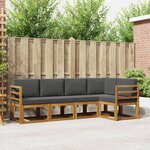 vidaXL Ensemble de canapés d'extérieur 5 Pièces Naturel et Anthracite