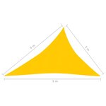 vidaXL Voile d'ombrage 160 g/m² Jaune 3x4x5 m PEHD