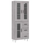 vidaXL Buffet haut Sonoma gris 69 5x34x180 cm Bois d'ingénierie
