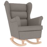 vidaXL Chaise à bascule avec repose-pied Taupe Tissu