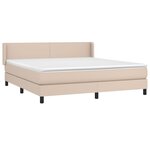 vidaXL Sommier à lattes de lit avec matelas Cappuccino 160x200 cm