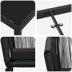 vidaXL Ensemble de salle à manger pour jardin 3 Pièces Noir Poly rotin