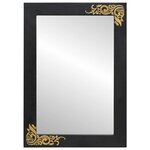 vidaXL Miroir de salle de bain Noir et argent 70 x 50 x 2 5 cm