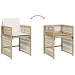 vidaXL Chaises de jardin avec coussins lot de 4 beige résine tressée