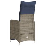vidaXL Lot de 2 chaises de jardin inclinables avec coussins en résine tressée grise