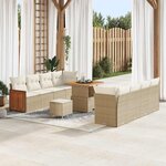 vidaXL Ensemble de canapé de jardin 11 Pièces Beige  Crème
