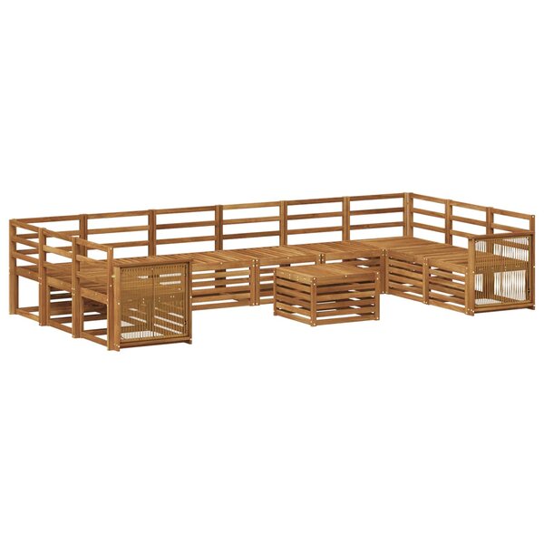 vidaXL Ensemble de canapés d'extérieur 8 Pièces Naturel