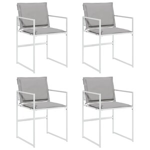 vidaXL Chaises de jardin avec coussins lot de 4 blanc acier/textilène
