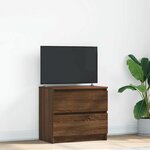 vidaXL Meuble TV chêne marron 60x35x54 cm bois d'ingénierie