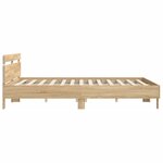 vidaXL Cadre de lit avec LED sans matelas chêne sonoma 160x200 cm
