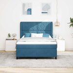 vidaXL Lit à ressorts avec matelas Bleu foncé 200 x 160 cm Polyester