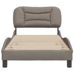 vidaXL Cadre de lit avec tête de lit Taupe 90x200 cm Tissu