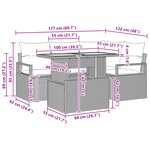 vidaXL Ensemble de Canapé de Jardin 5 Pièces avec Coussins Gris en Poly Rattan Acacia