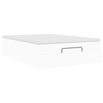 VidaXL Cadre de lit ottoman avec matelas blanc 140x200 cm similicuir