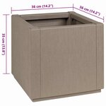 vidaXL Jardinière marron clair 36 x 36 x 35 cm en PP