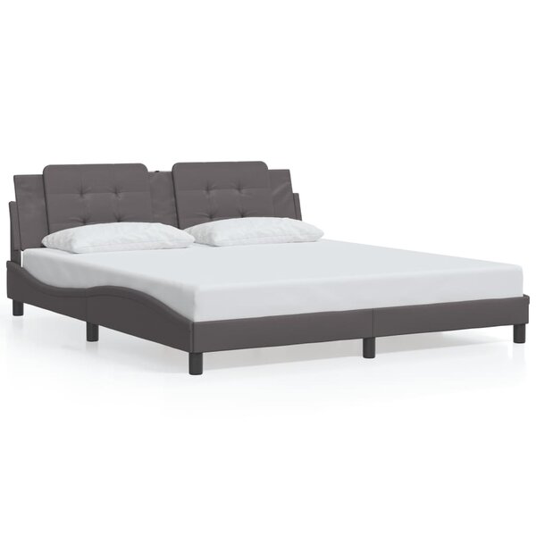 vidaXL Cadre de lit sans matelas Zadar gris 180x200 cm similicuir