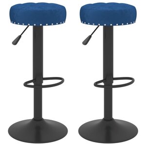 vidaXL Tabourets de bar lot de 2 bleu velours