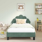 vidaXL Cadre de lit pour enfants avec tête de lit Vert Mer 80 x 200 cm